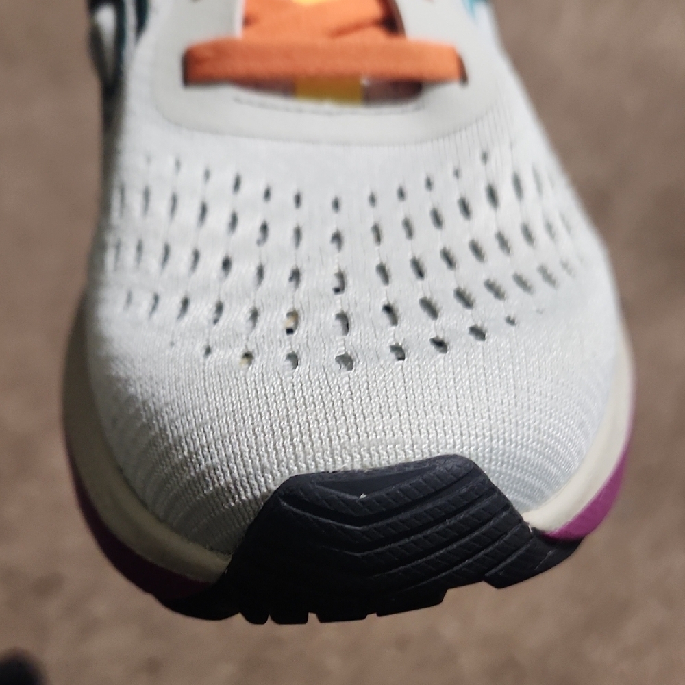 White Athletic Shoes with Orange Laces - Picture 6 of 8